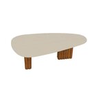 Mesa Com Tampo Orgânico Com Vidro 75x200x100cm Freijo/off Whi