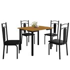 Mesa Compact 109x68cm Tampo Em Mdf Com 4 Cadeiras Estofadas M