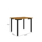 Mesa Compact 109x68cm Tampo Em Mdf Com 4 Cadeiras Tokio Preto