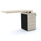 Mesa Complemento 3 Gavetas Pandin Pe40 - Nogueira