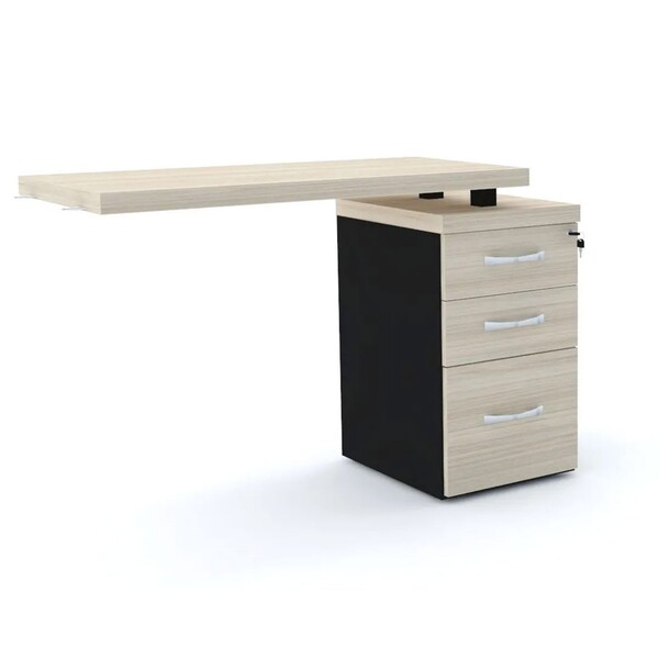 Mesa Complemento 3 Gavetas Pandin Pe40 - Nogueira