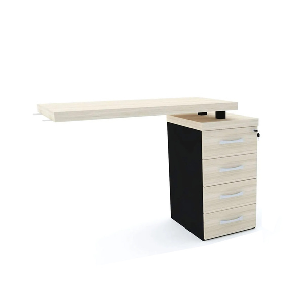 Mesa Complemento 4 Gavetas Pandin Pe40 - Nogueira