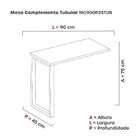 Mesa Complemento 900x450mm Mcp90/45p25tub Grafito/lilas