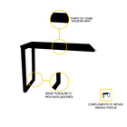 Mesa Complemento 90x45 Pandin P25tub - Preto