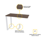 Mesa Complemento 90x45 Pandin P25tub - Walnut/branco