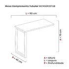 Mesa Complemento 90x45x75cm Mcp90p25tub Cinza/preto