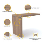 Mesa Complemento Pé Painel Pandin Pe50 - Naturalle/prata