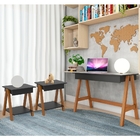 Mesa Computador Cavalete E Jogo Mesinha Amêndoa Preto