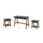 Mesa Computador Cavalete E Jogo Mesinha Amêndoa Preto