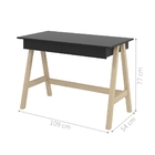 Mesa Computador Cavalete Retrô Natural Preto