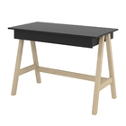 Mesa Computador Cavalete Retrô Natural Preto