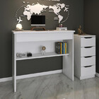 Mesa Computador Com Gaveta Escrivaninha Branca Estudo Quarto