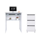 Mesa Computador Com Gaveteiro 3 Gavetas Branco - Estilo E Fun