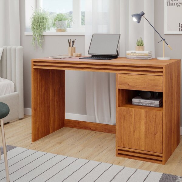 Mesa Computador Escrivaninha Mila E 100% 1 Gaveta 1 Porta 120