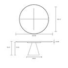 Mesa Cone 100cm Base Madeira Natural Freijó Tampo Preto