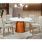 Mesa Cone 4 Lugares Tampo Branco 1,3m - Cerc