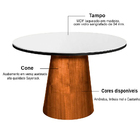 Mesa Cone 4 Lugares Tampo Branco/preto 1,2m - Cerc