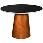 Mesa Cone 4 Lugares Tampo Preto 1,2m - Cerc