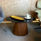 Mesa Cone De Centro Oval 100x70 Cm Base Laminada Em Madeira P