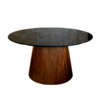 Mesa Cone De Centro Oval 100x70 Cm Base Laminada Em Madeira P