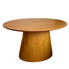 Mesa Cone De Centro Oval 120x80 Cm Base Laminada Em Madeira F