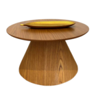 Mesa Cone De Centro Redonda 60cm Base Freijó Tampo Freijó - M