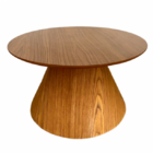 Mesa Cone De Centro Redonda 60cm Base Freijó Tampo Freijó - M