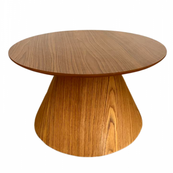 Mesa Cone De Centro Redonda 60cm Base Freijó Tampo Freijó - M