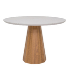Mesa Cone Para Sala De Jantar Off White - Base Laminada Em Ma