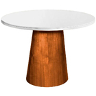 Mesa Cone Redonda 4 Lugares Tampo Branco 1,1m Cerc