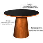 Mesa Cone Redonda 4 Lugares Tampo Preto 1,3m - Cerc