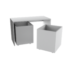 Mesa Criança 78x37cm Com 2 Baús  Branco