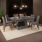 Mesa Dala Retangular 6 Lugares Com Tampo De Madeira 25mm Chan