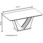 Mesa Dalila Retangular 6 Lugares Tampo Chanfrado Curvo Com Vi