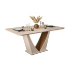 Mesa Dalila Retangular 6 Lugares Tampo Chanfrado Curvo Com Vi