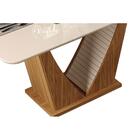 Mesa Dalila Retangular 6 Lugares Tampo Chanfrado Curvo Com Vi