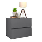 Mesa De  Cabeceira Eros 45cm Cinza Suspenso