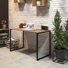 Mesa De Aço Slim Estudos Vintage Industrial Preto Executivo