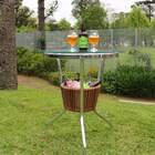 Mesa De Alumínio Com Tampo Em Vidro E Cooler - Mbr100.ce