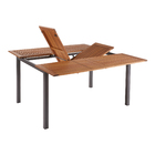 Mesa de Alumínio Extensível Oris 75x102x147cm Marrom Naterial