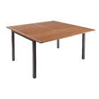 Mesa de Alumínio Extensível Oris 75x102x147cm Marrom Naterial