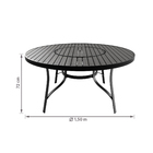 Mesa de Alumínio Porto Rico Giratório 150x72x150cm Cinza Chumbo Portinaty