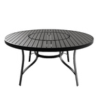 Mesa de Alumínio Porto Rico Giratório 150x72x150cm Cinza Chumbo Portinaty