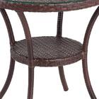 Mesa De Alumínio Revestida Em Fibra C/ Tampo De Vidro M502 –