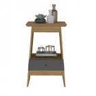 Mesa De Apoio 1 Gaveta Eden Artely Carvalho/grafite