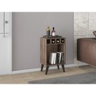 Mesa De Apoio 1 Nicho Com Garrafeiro 4 Garrafas  Rústico