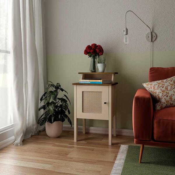 Mesa De Apoio 1 Nicho Mirkwood Pinho Off White