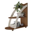 Mesa De Apoio 3 Prateleira Curvo Eribor Cedro Off White