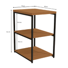 Mesa de Apoio 45x60cm Canela e Preto Fosco Metal e MDP Industrial Crome