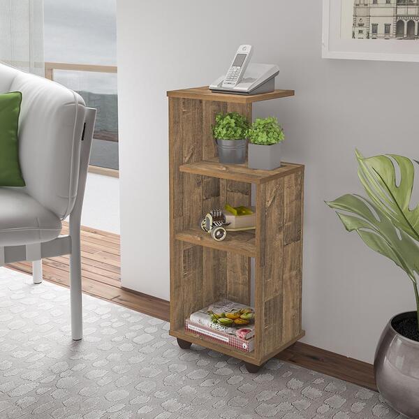 Mesa De Apoio 4 Prateleira Camelot Rústico